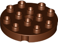 Duplo Plate Round 4 x 4 in Reddish Brown