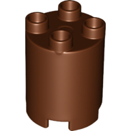 Duplo Brick Round 2 x 2 x 2 in Reddish Brown