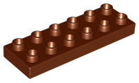 Duplo Plate 2 x 6 in Reddish Brown