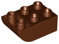 Duplo Brick 2 x 3 with Curved Bottom in Reddish Brown
