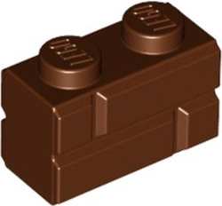 Brick Special 1 x 2 with Masonry Brick Profile in Reddish Brown