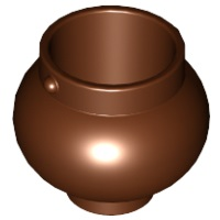 Minifig Pot Small with Handle Holders in Reddish Brown
