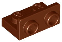 Bracket 1 x 2 - 1 x 2 Inverted in Reddish Brown