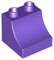 Duplo Brick 2 x 2 x 1 1/2 with Curve in Dark Purple