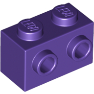 Brick Special 1 x 2 with 2 Studs on 1 Side in Dark Purple