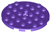 Plate Round 6 x 6 with Hole in Dark Purple