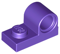 Plate Special 1 x 2 with Pin Hole on Top in Dark Purple