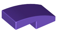 Brick Curved 2 x 1 No Studs [1/2 Bow] in Dark Purple