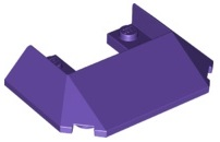 Brick Wedged, Sloped 45° 6 x 4 Double / 33°, 5 Bottom Tubes [Train Roof] in Dark Purple