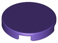 Tile Round 2 x 2 with Bottom Stud Holder in Dark Purple