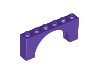 Brick Arch 1 x 6 x 2 - Thin Top without Reinforced Underside [New Version] in Dark Purple