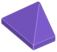 Brick Sloped 45° 2 x 1 Triple with Inside Stud Holder in Dark Purple