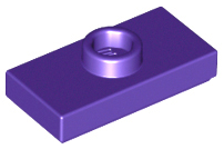 Plate Special 1 x 2 with 1 Stud with Groove and Inside Stud Holder (Jumper) in Dark Purple
