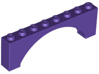 Brick Arch 1 x 8 x 2 Raised in Dark Purple