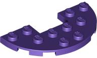 Plate Round Half 3 x 6 with 1 x 2 Cutout in Dark Purple