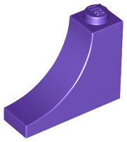 Brick Curved 1 x 3 x 2 Inverted [Inside Bow] in Dark Purple