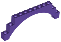 Brick Arch 1 x 12 x 3 Raised Arch with 5 Cross Supports in Dark Purple