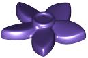 Plant, Flower with 5 Pointed Petals and Pin in Dark Purple