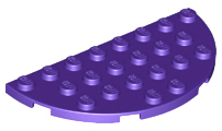 Plate Round Half 4 x 8 in Dark Purple