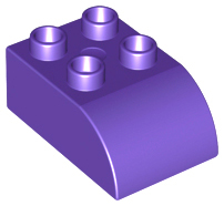Duplo Brick 2 x 3 with Curved Top in Dark Purple