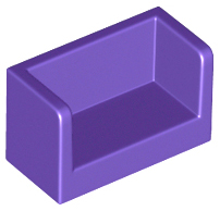 Panel 1 x 2 x 1 with Rounded Corners and 2 Sides in Dark Purple
