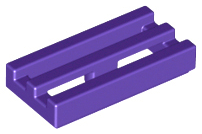 Tile Special 1 x 2 Grille with Bottom Groove in Dark Purple
