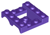 Vehicle Base 4 x 4 x 1 1/3 with Wheel Arches, 2 x 2 Recessed Center and Hole in Dark Purple