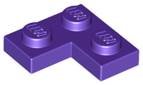 Plate 2 x 2 Corner in Dark Purple
