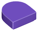 Tile Round 1 x 1 Half Circle in Dark Purple
