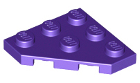 Wedge Plate 3 x 3 Cut Corner in Dark Purple
