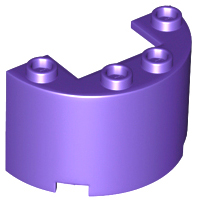 Cylinder Half 2 x 4 x 2 with 1 x 2 Cutout in Dark Purple