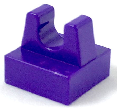 Tile Special 1 x 1 with Clip and Straight Tips in Dark Purple