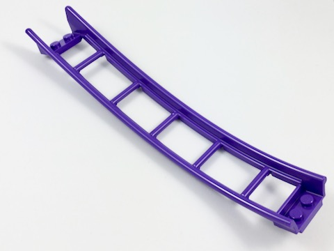 Vehicle Track, Roller Coaster Ramp Large Lower Part, 6 Bricks Elevation in Dark Purple
