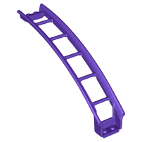 Vehicle Track, Roller Coaster Ramp Large Upper Part, 6 Bricks Elevation in Dark Purple