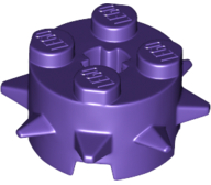 Brick Round 2 x 2 Special with Spikes in Dark Purple