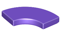 Tile 2 x 2 Curved, Macaroni in Dark Purple