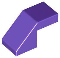 Brick Sloped 45° 2 x 1 with 2/3 Inverted Cutout and no stud in Dark Purple