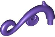 Curled Decorative Ornament / Plant Vine with Bar in Dark Purple