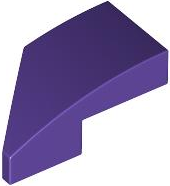 Brick Wedged, Curved 2 x 1 with Stud Notch Right in Dark Purple