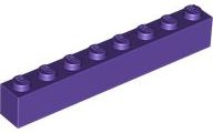 Brick 1 x 8 in Dark Purple