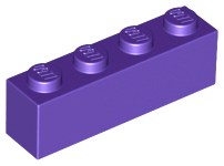Brick 1 x 4 in Dark Purple