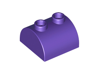 Brick Curved 2 x 2, Two Top Studs in Dark Purple
