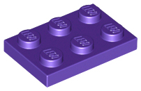 Plate 2 x 3 in Dark Purple