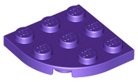 Plate Round Corner 3 x 3 in Dark Purple