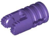 Hinge Cylinder 1 x 2 Locking with 2 Click Fingers and Axle Hole, 9 Teeth in Dark Purple
