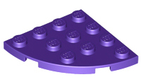 Plate Round Corner 4 x 4 in Dark Purple