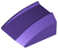 Brick Curved 2 x 2 with Lip, No Studs in Dark Purple