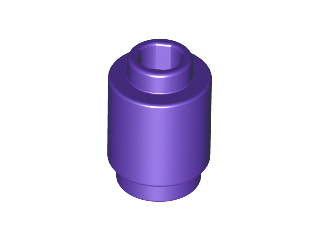 Brick Round 1 x 1 Open Stud in Dark Purple
