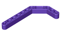 Technic Beam 1 x 11.5 Double Bent Thick in Dark Purple