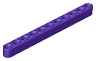 Technic Beam 1 x 11 Thick in Dark Purple